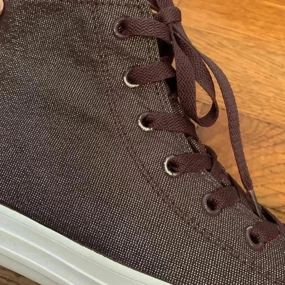 High-Top Converse Chuck Taylor Purple Sparkle Glitter, Junior Size 5 - Picture 9 of 12